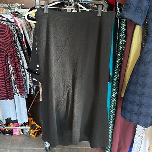 Luisa Cerano Black Hi-Lo Wool Skirt